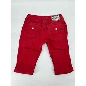 True Religion Straight Leg Red Stitch Jeans Men's Size 36 X 25 Y2K Vintage